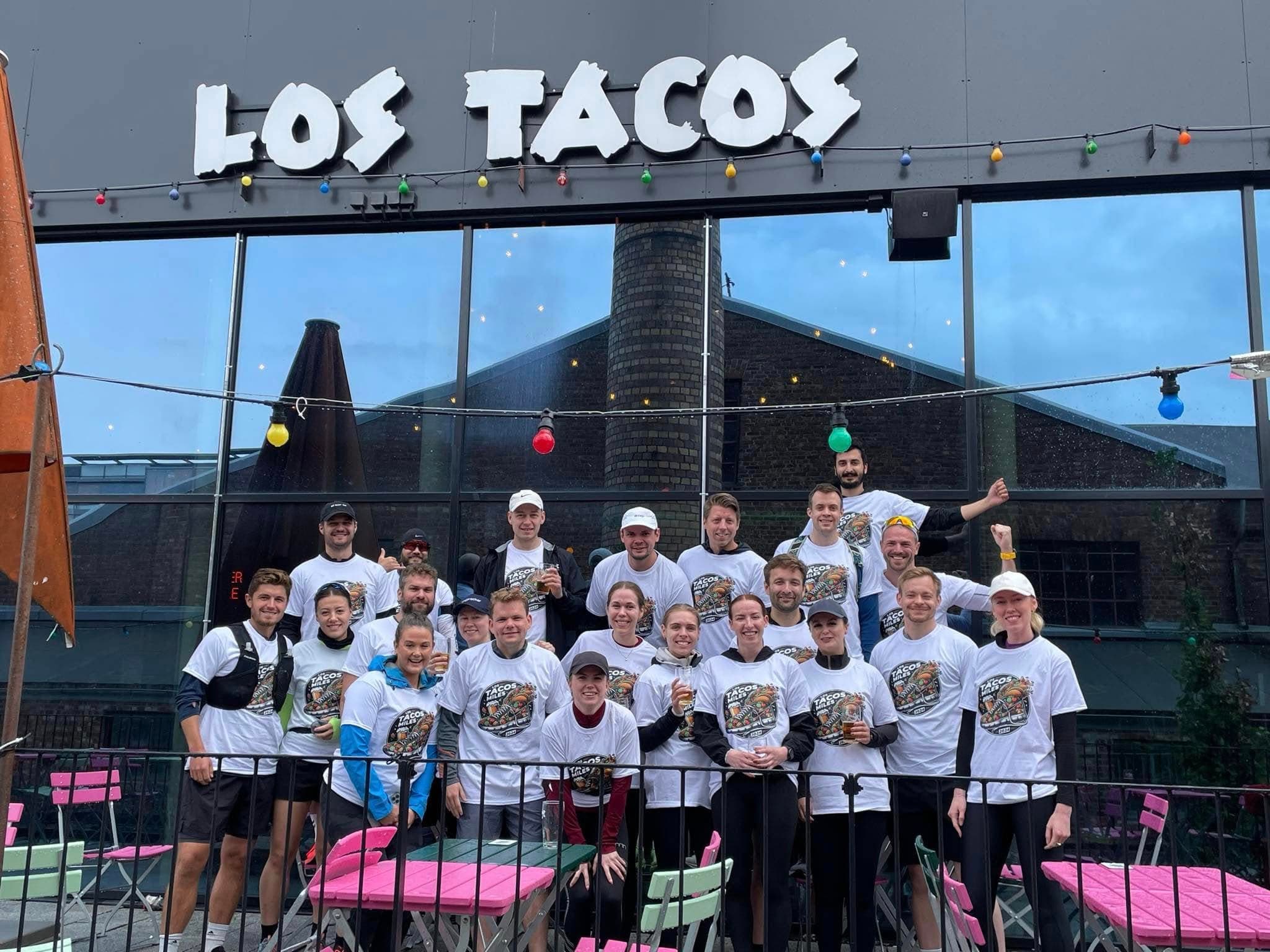 Crowd gathered outside during Los Tacos Miles 2024